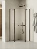 NEW TRENDY Kabina prysznicowa New Soleo Gunmetal Brushed, pięciokątna, drzwi podwójne 90x90 K-1712